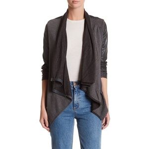 NWT BLANKNYC Faux Leather Mixed Media Drape Jacket
